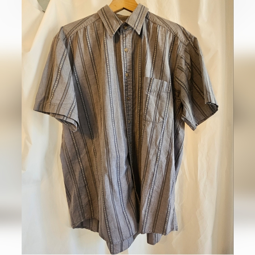 Vintage Rennie Country Short Sleeved Striped Shirt Men's Large